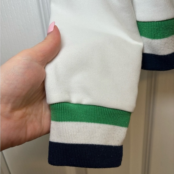 Abercrombie & Fitch - Vintage Full Zip White Jacket with Green Accents in Size M - Picture 8 of 11